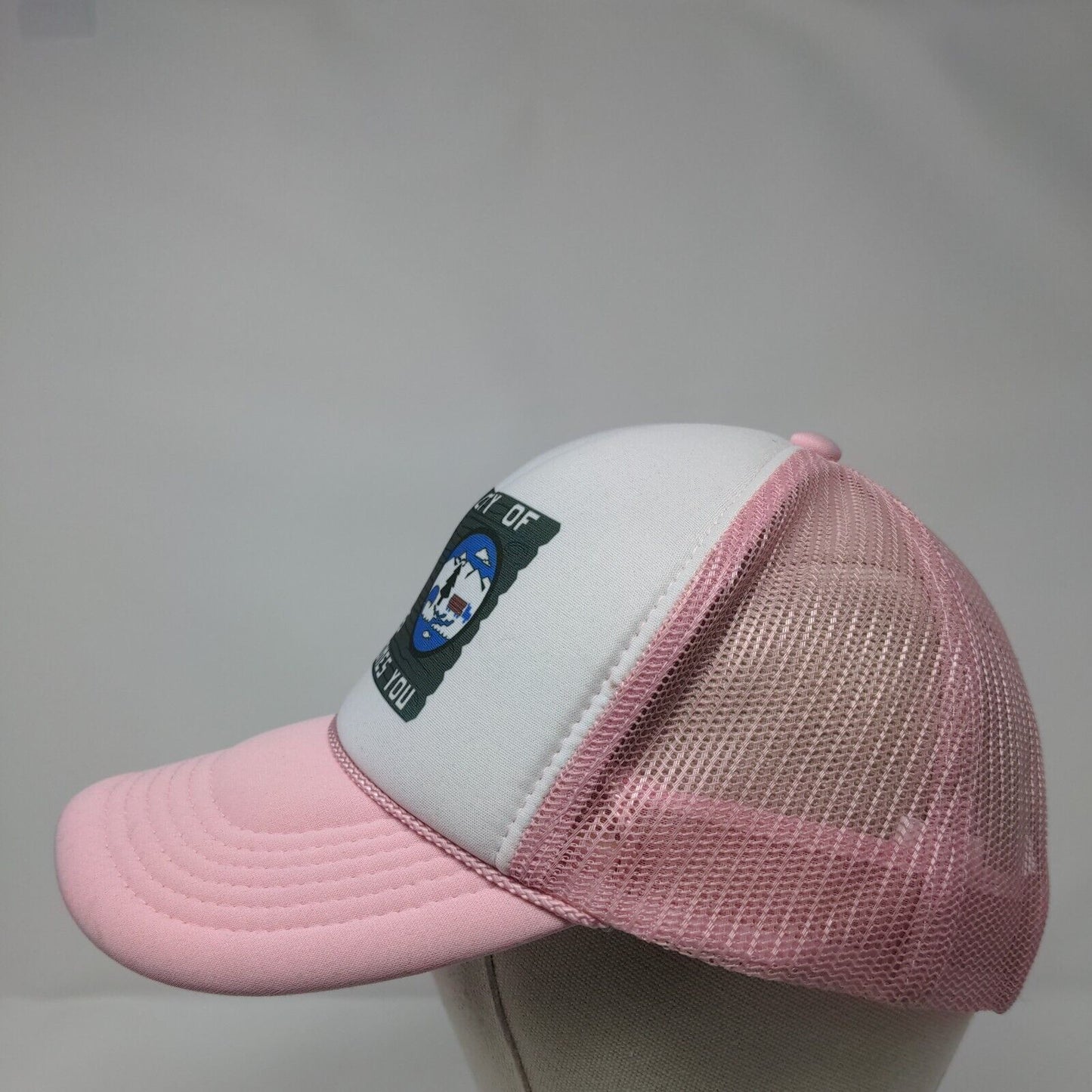 The City of Forks Welcome You Snapback Trucker Hat Pink OS Mesh Back Rope Nissun