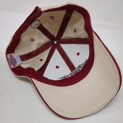 Arkansas Razorbacks NCAA Tailgate Gear Hat Beige Red One Size Strapback Hog Logo