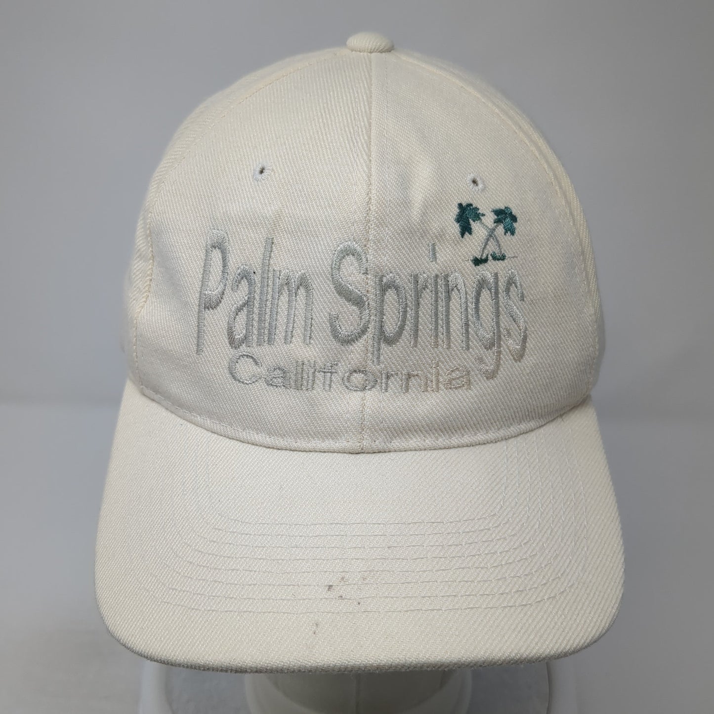 Palm Springs California Snapback Hat Beige One Size Solid Adjustable