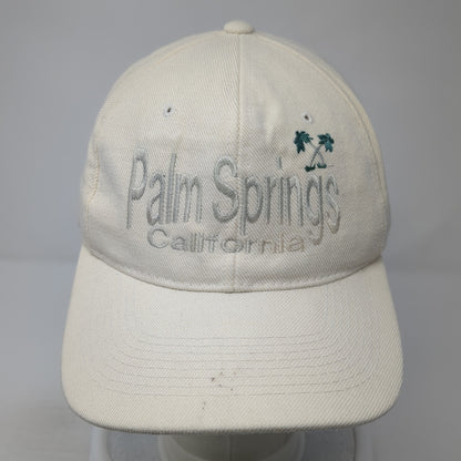 Palm Springs California Snapback Hat Beige One Size Solid Adjustable