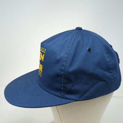 Master Dexter Lock Open A New Door 5 Panel Blue Snapback Hat USA Logo Vintage