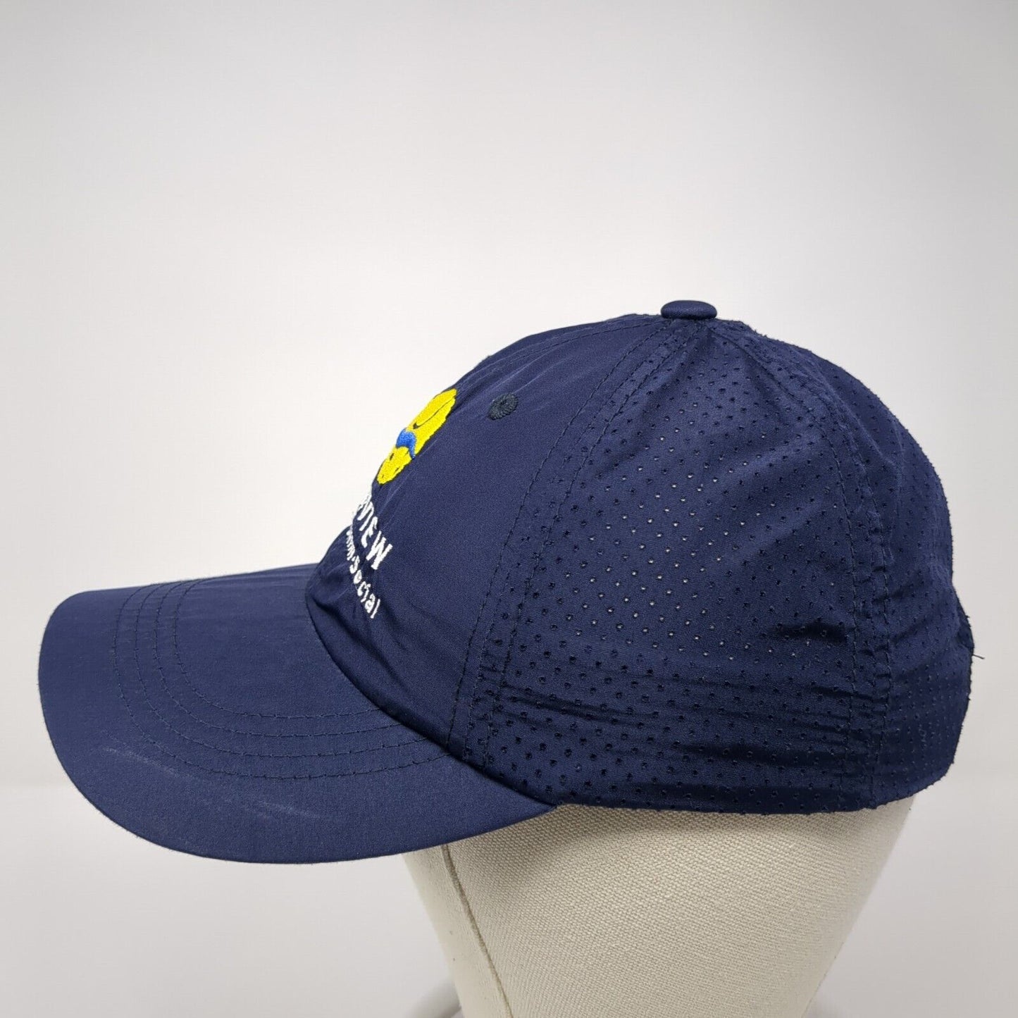 Clayview Racquet Swim Social Strapback Hat Blue One Size Laser Cut
