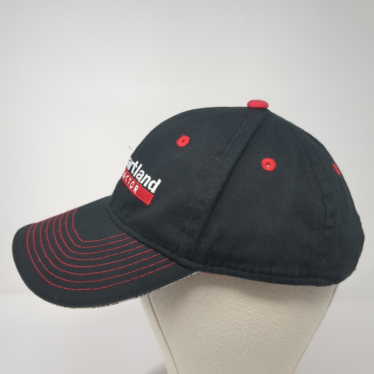 Heartland Tractor Strapback Hat Black One Size Adjustable Embroidered