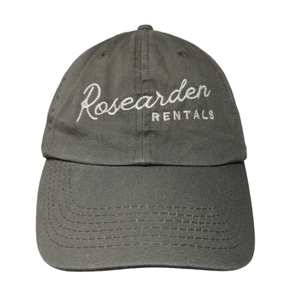 Rosearden Rentals Slideback Hat Brown One Size Embroidered Adjustable