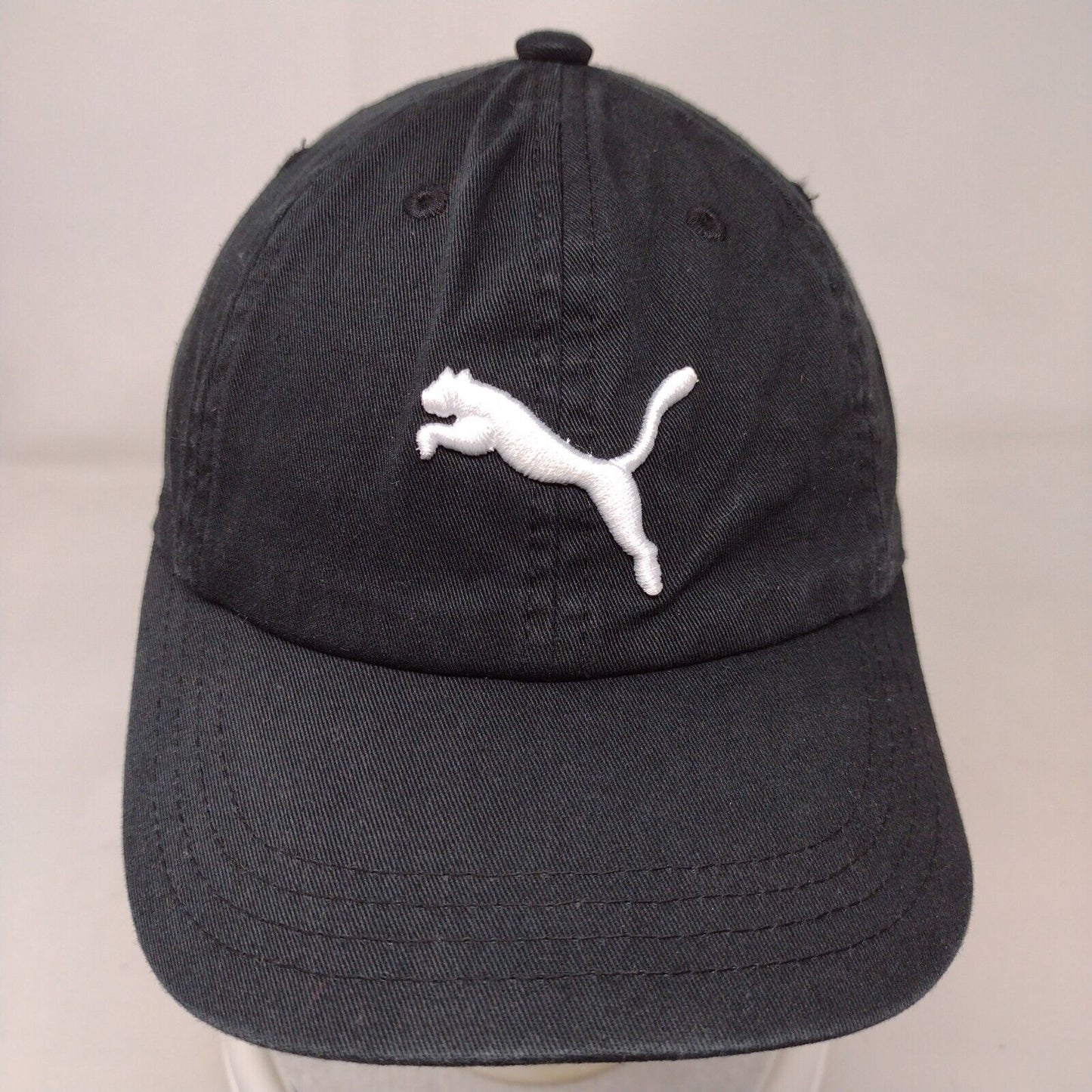 PUMA Strapback Hat Black Youth Adjustable Embroidered Solid 6 Panel