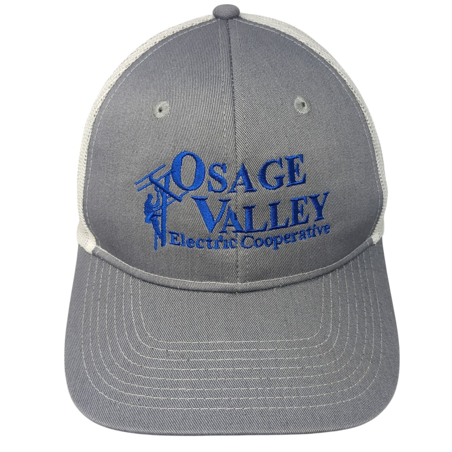 Osage Valley Snapback Trucker Hat Gray One Size Mesh Back Port Authority