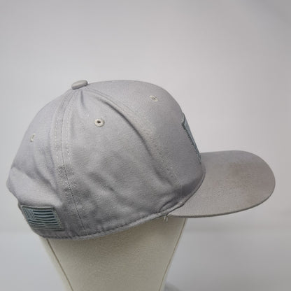 American Flag Baseball Cap Gray OS Adjustable Embroidered Patriotic Black Eagle