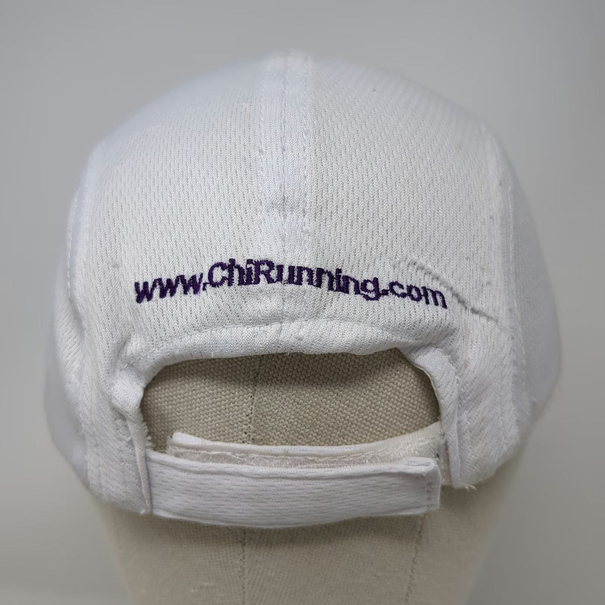 White 5 Panel One Size ChiRunning Strapback Mesh Performance Running Sport Hat
