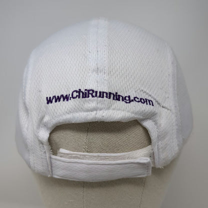 White 5 Panel One Size ChiRunning Strapback Mesh Performance Running Sport Hat