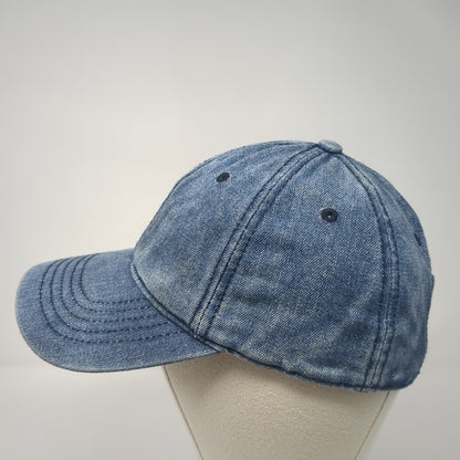Unbranded Slideback Baseball Cap Blue One Size Adjustable 6 Panel Denim Blank