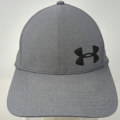 Under Armour Baseball Cap Gray L Fitted Textured Polyester Moisture Wicking Hat