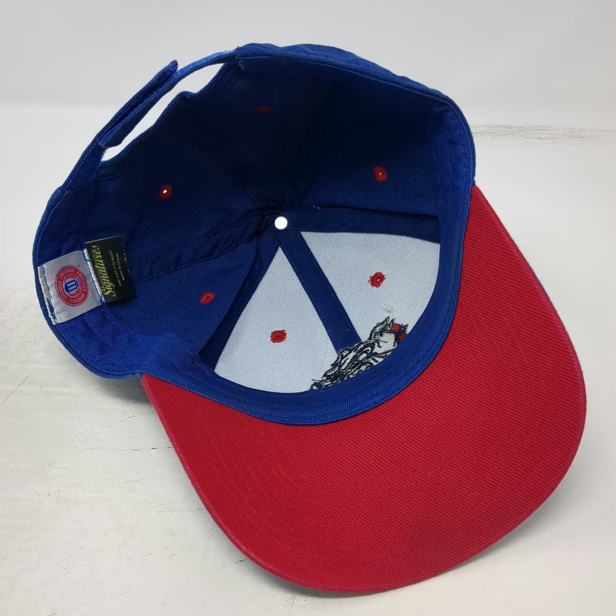 Signatures Louisiana Tech Bulldogs NCAA Blue Red OSFM Strapback Cap Hat Mascot