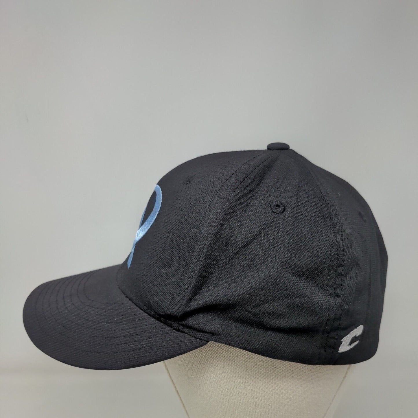 Champro Fitted Hat Black L/XL C Fit Lightweight Embroidered Vented Holes 6 Panel