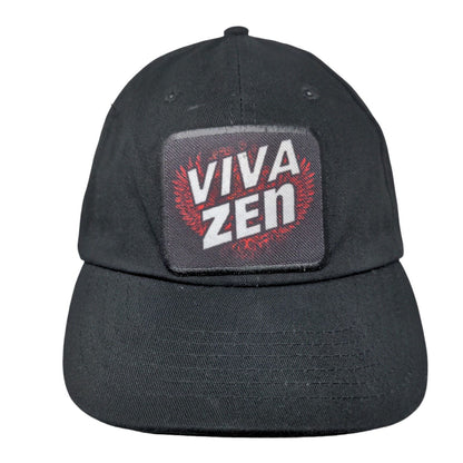 VIVAZEN Patch Slideback Hat Black OSFM Adjustable Vent Holes 6 Panel