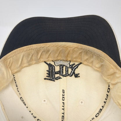 Fox Head Fitted Hat White 7 5/8 Embroidered Logo Solid Outdoor 6 Panel