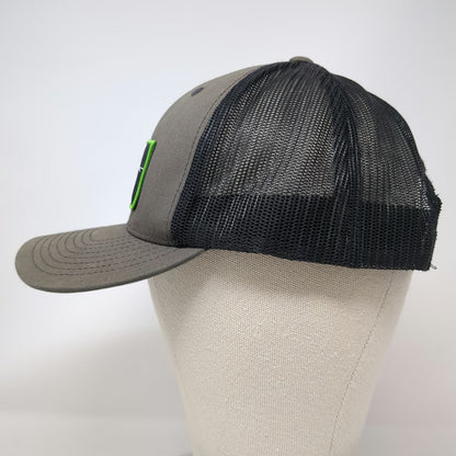 Yupoong Stack Rock Group Mountain Patch Gray Trucker Hat One Size Snapback Mesh