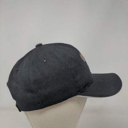 Unbranded Strapback Hat Black One Size Adjustable Vented Holes 6 Panel