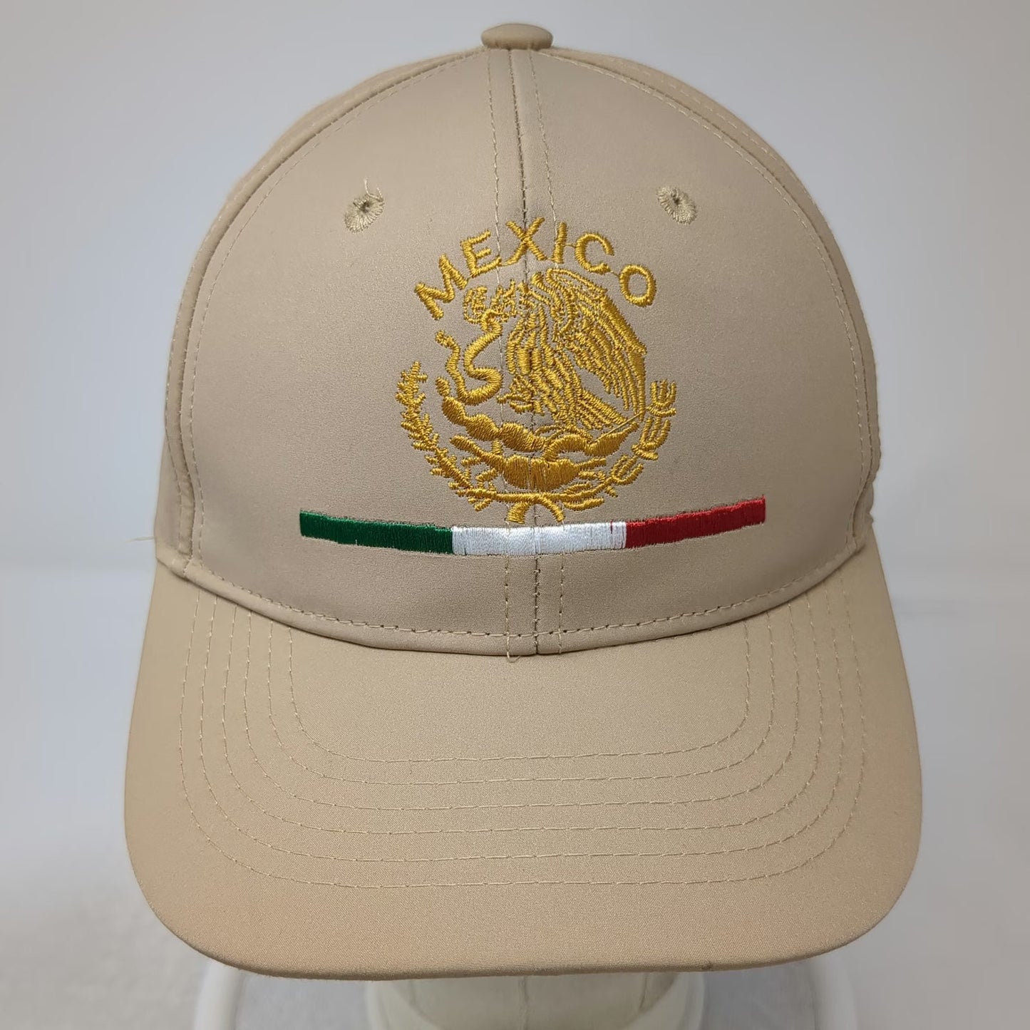 STB Select Baseball Cap Beige One Size Mexico Eagle Flag Strapback Polyester Hat