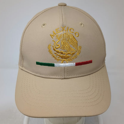 STB Select Baseball Cap Beige One Size Mexico Eagle Flag Strapback Polyester Hat