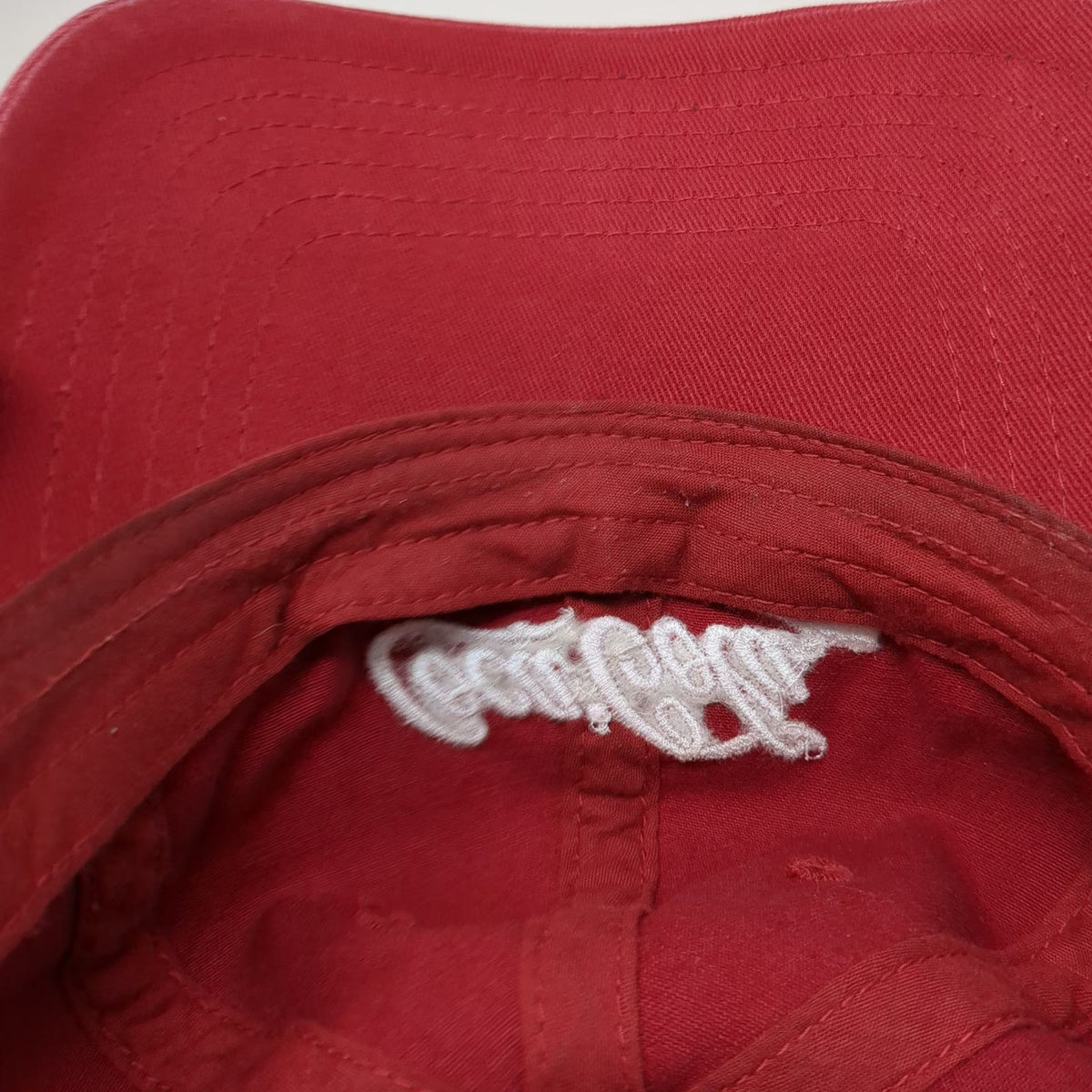 Coca-Cola Baseball Cap Red One Size Slideback Adjustable Embroidered Cotton Hat