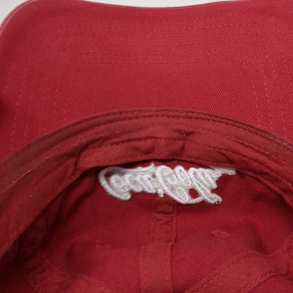 Coca-Cola Baseball Cap Red One Size Slideback Adjustable Embroidered Cotton Hat