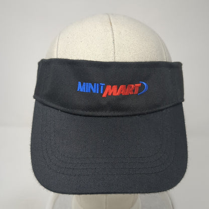 Mini Mart Sun Visor Hat Black One Size Adjustable Strap Embroidered Hit Wear