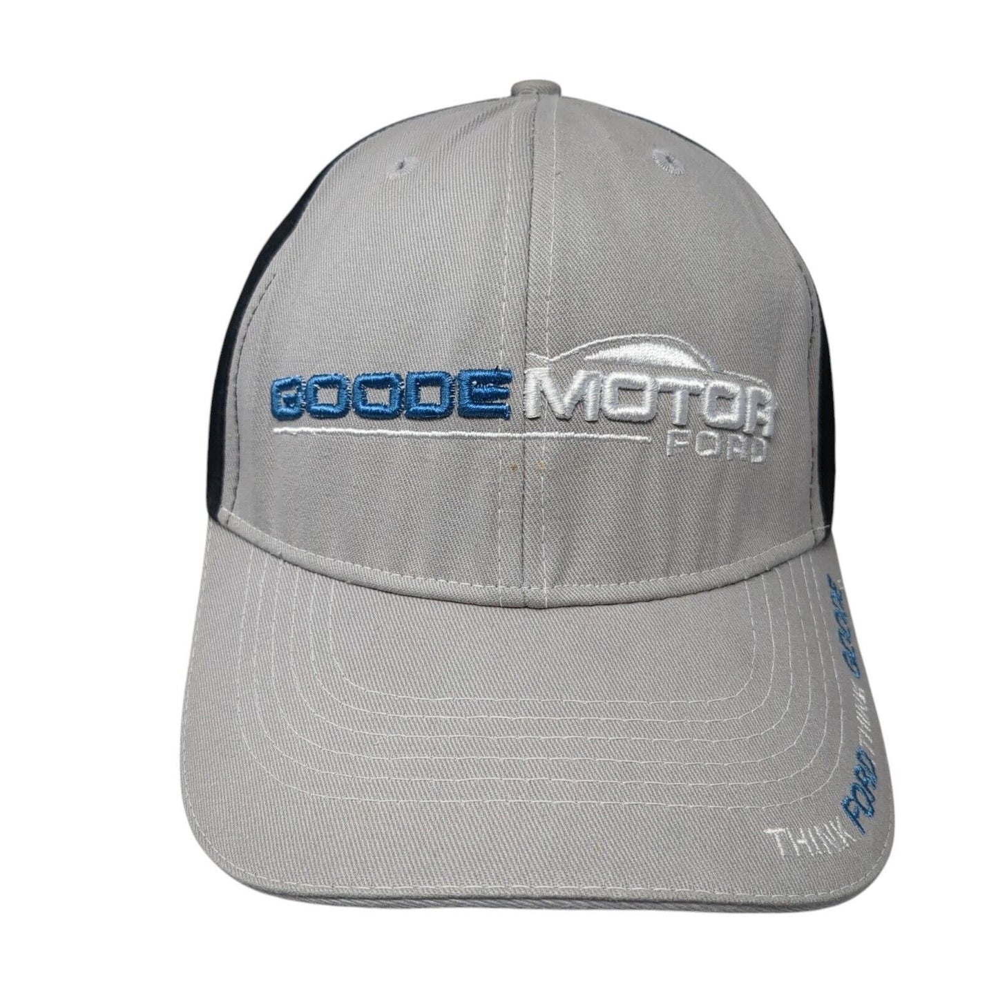 Goode Motor Ford Fitted Hat Gray One Size Embroidered Vented Holes 360 Apparel