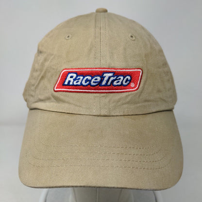 RaceTrac Strapback Hat Tan OSFA Embroidered Adjustable 6 Panel