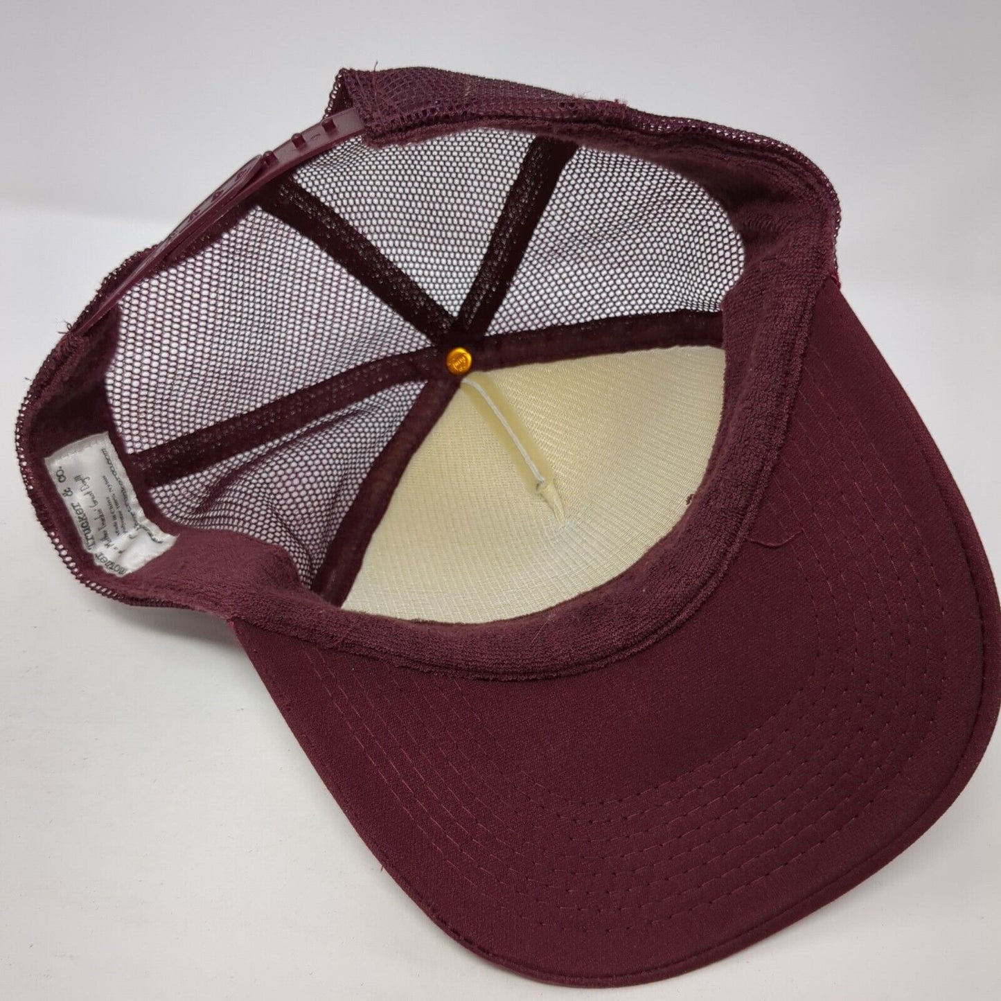 Lake Vibes Snapback Trucker Hat Red One Size Adjustable Mesh Back Rope