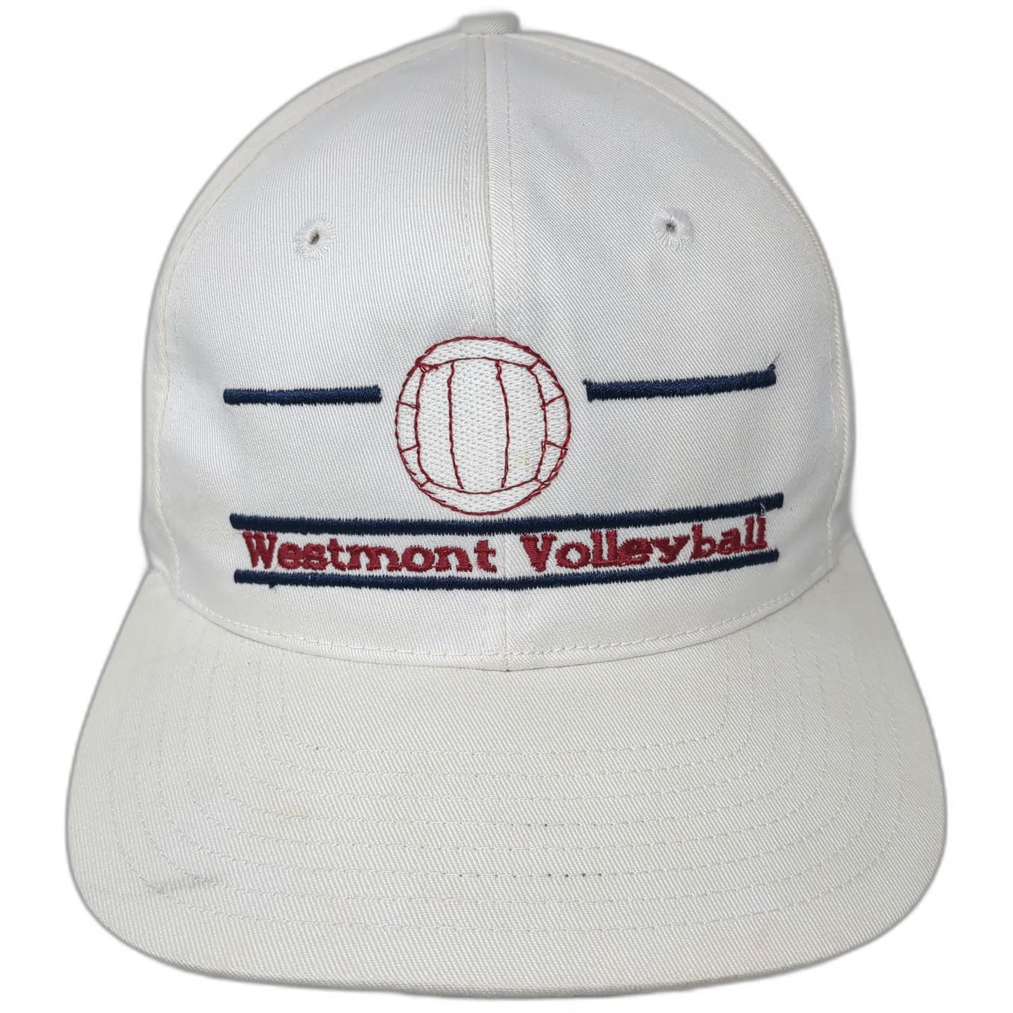 The Game Westmont Volleyball Hat Snapback White One Size Green Underbrim Logo