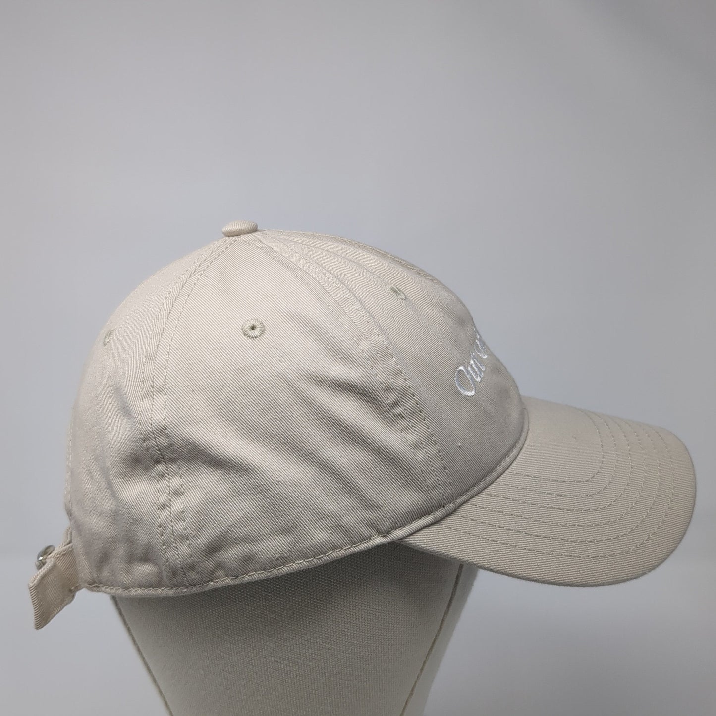 Out of Office Slideback Hat Beige One Size Solid Adjustable Mad Engine
