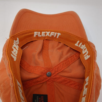 Yupoong Fitted Hat Orange OS Lightweight Vented Holes 6 Panel Blank Flexfit