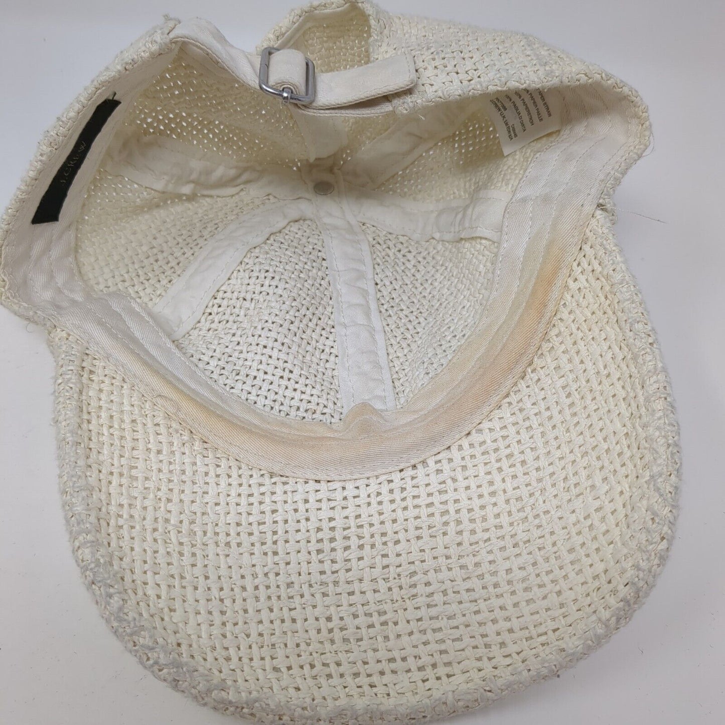 J. Crew Slideback Hat Tan One Size Adjustable Breathable Paper Straw Blank