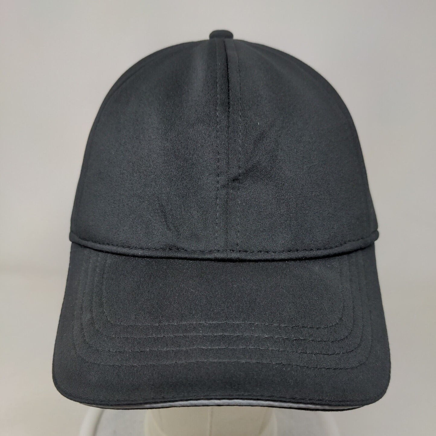Unbranded Slideback Hat Black OSFM Adjustable Ponyback 6 Panel Blank