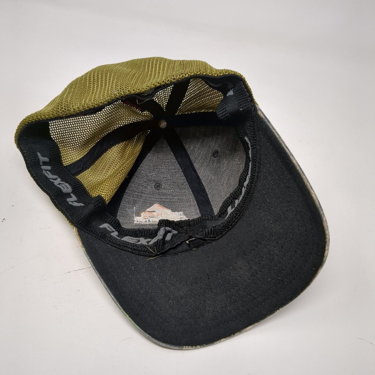 Top Down Restoration Fitted Mesh Back Trucker Hat Camo One Size Flexfit