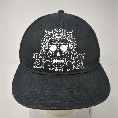 Sugar Skull Costa Maya Mexico Snapback Hat Black One Size Adjustable