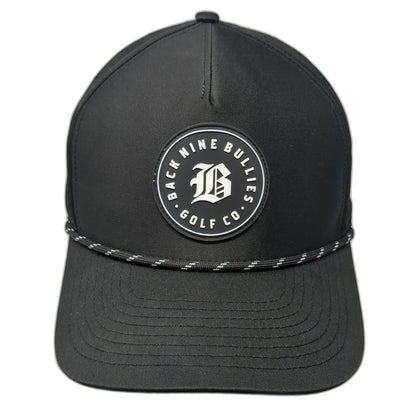 Back Nine Bullies Trucker Hat Black One Size Snapback Rope Laser Cut Golf