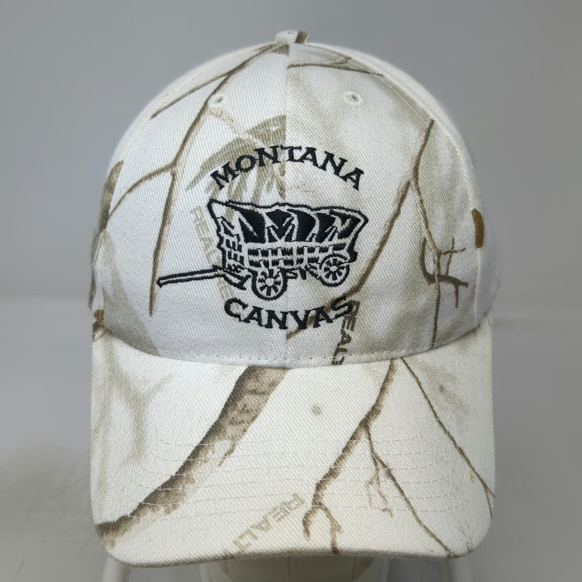 Graffiti Montana Canvas Wagon Hat Baseball Cap White Brown OSFM Realtree Camo