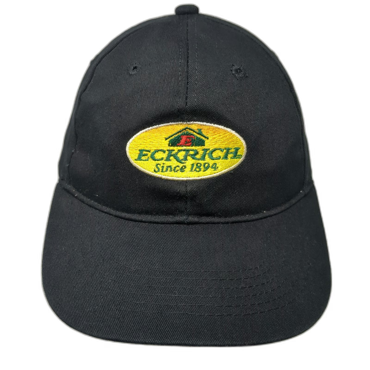 Eckrich Baseball Cap Black One Size Strapback Embroidered Logo Since 1894 Hat