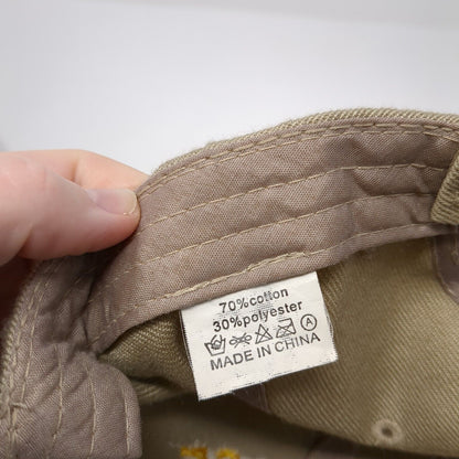 Air Force Retired Strapback Hat Tan One Size Adjustable Solid 6 Panel