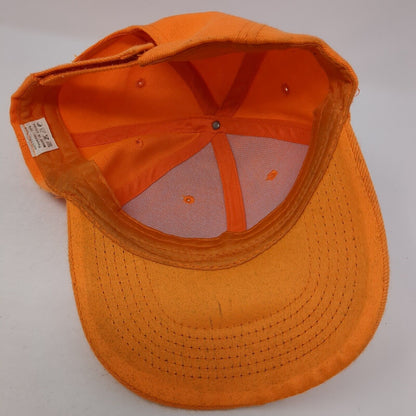Unbranded Strapback Hat Orange One Size Adjustable Blank Solid 6 Panel