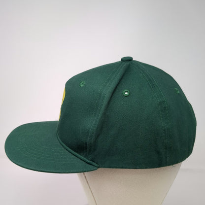 The Botanist Snapback Green One Size Yellow Embroidered Logo Hat Pattern Lining