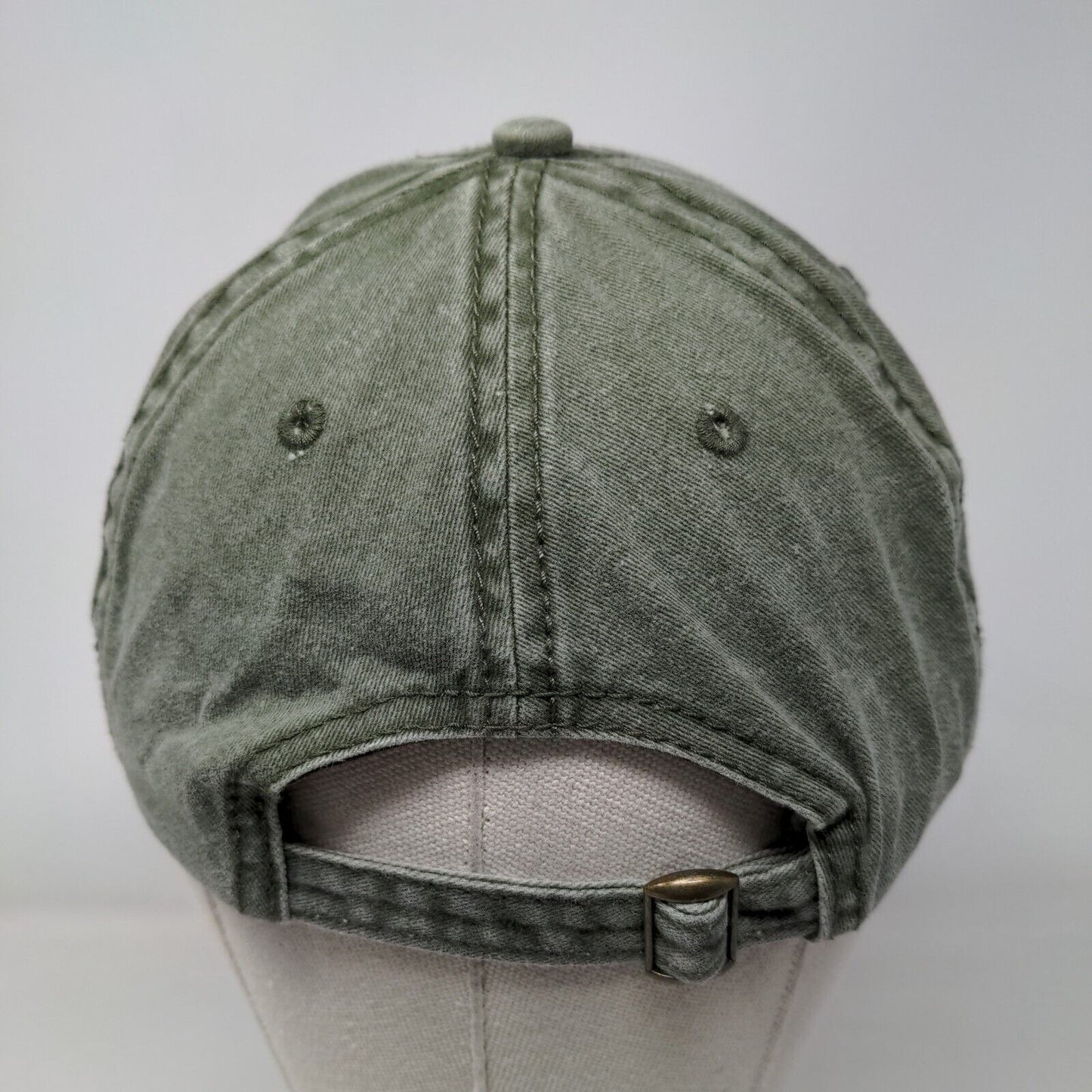 Unbranded Slideback Hat Green One Size Adjustable Vented Holes Blank Cotton