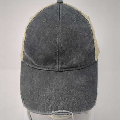 Adams Snapback Trucker Hat Gray One Size Adjustable Distressed Mesh Back Blank