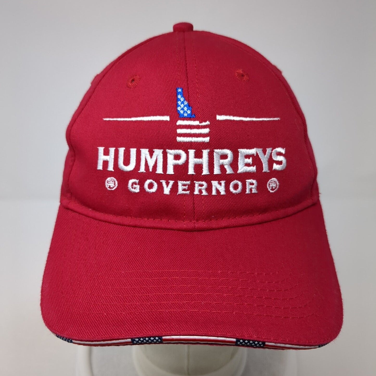 Humphreys Governor Strapback Hat Red One Size Adjustable Port Authority