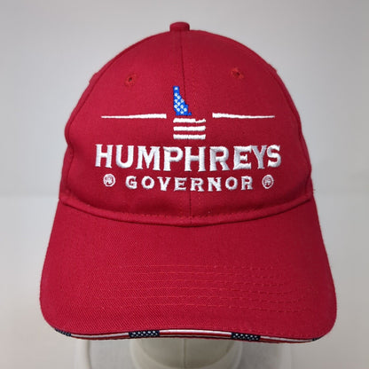 Humphreys Governor Strapback Hat Red One Size Adjustable Port Authority