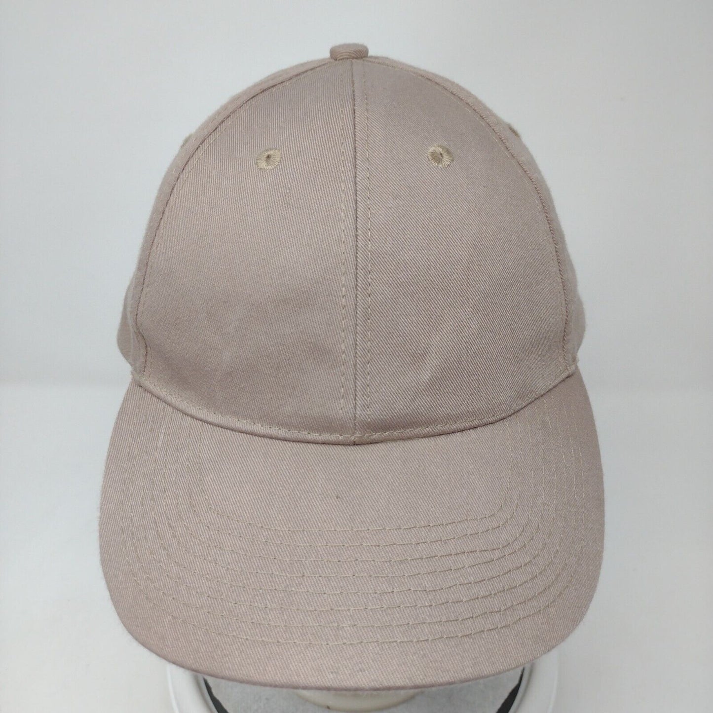 Big Custom Strapback Hat Tan One Size Adjustable Vented Holes 6 Panel Blank