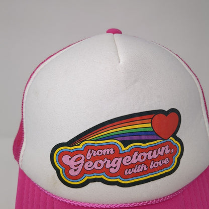 From Georgetown With Love Snapback Rope Trucker Hat Pink One Size