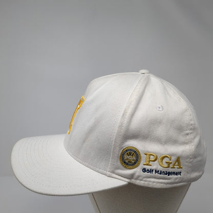 Letter I PGA Golf Management Snapback Hat White One Size Adjustable Pukka