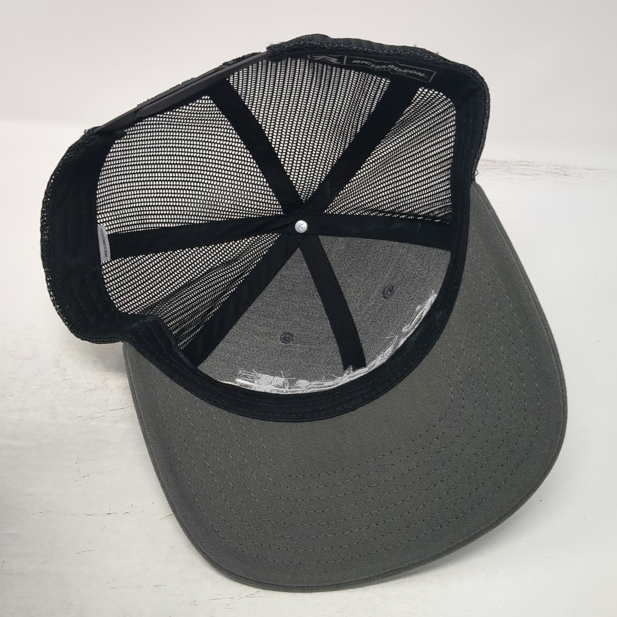 Richardson Trucker Hat Gray One Size Rogue Ridge Logo Mesh Back Snapback Cap